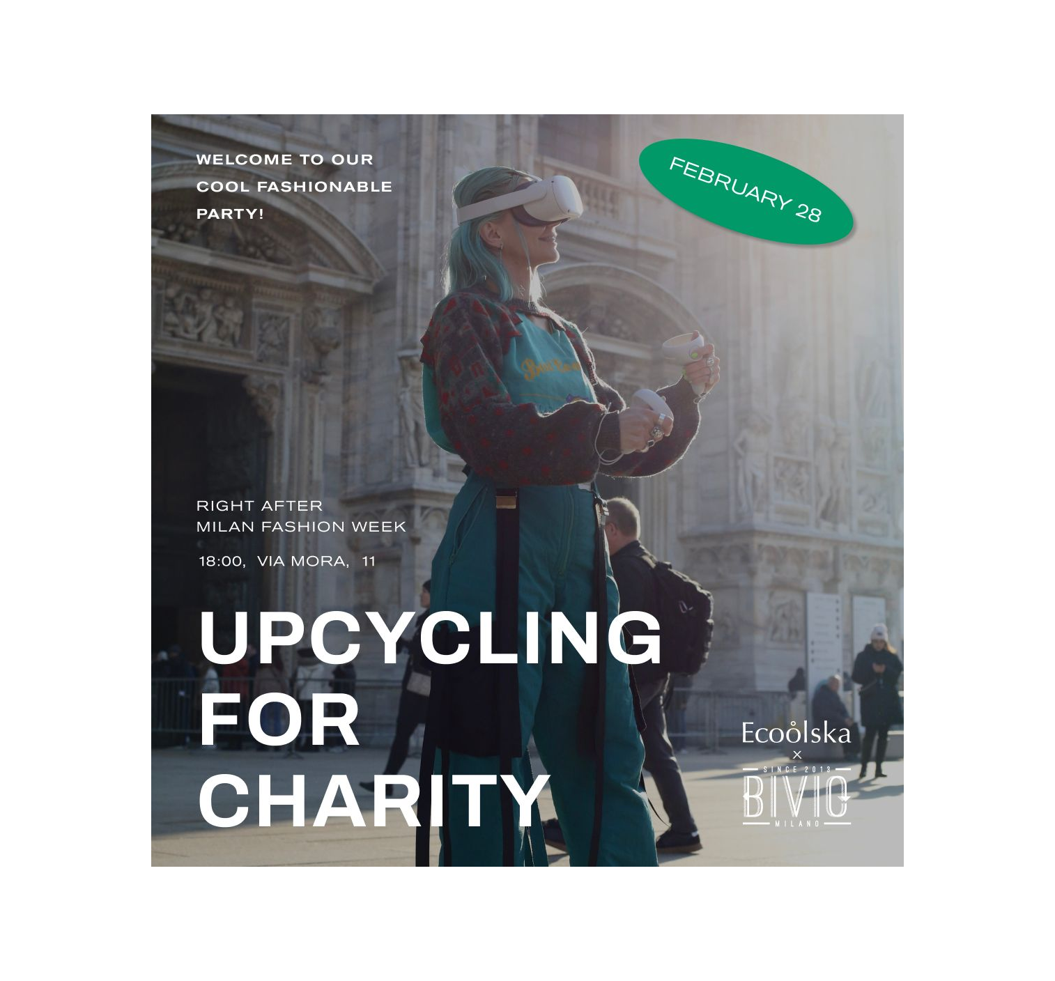 Ecoolska Partners with Bivio Milano for a Spectacular 
"UPCYCLING FOR CHARITY" Event in Milan